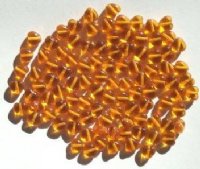 100 6mm Transparent Topaz Glass Heart Beads